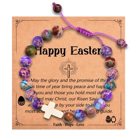 Leyung Easter Basket Stuffers for Teens, Christian Easter Gifts for Teen Girls Toddlers Adults Women, Religious Cross Bracelet Jewlry for Teenage Girls