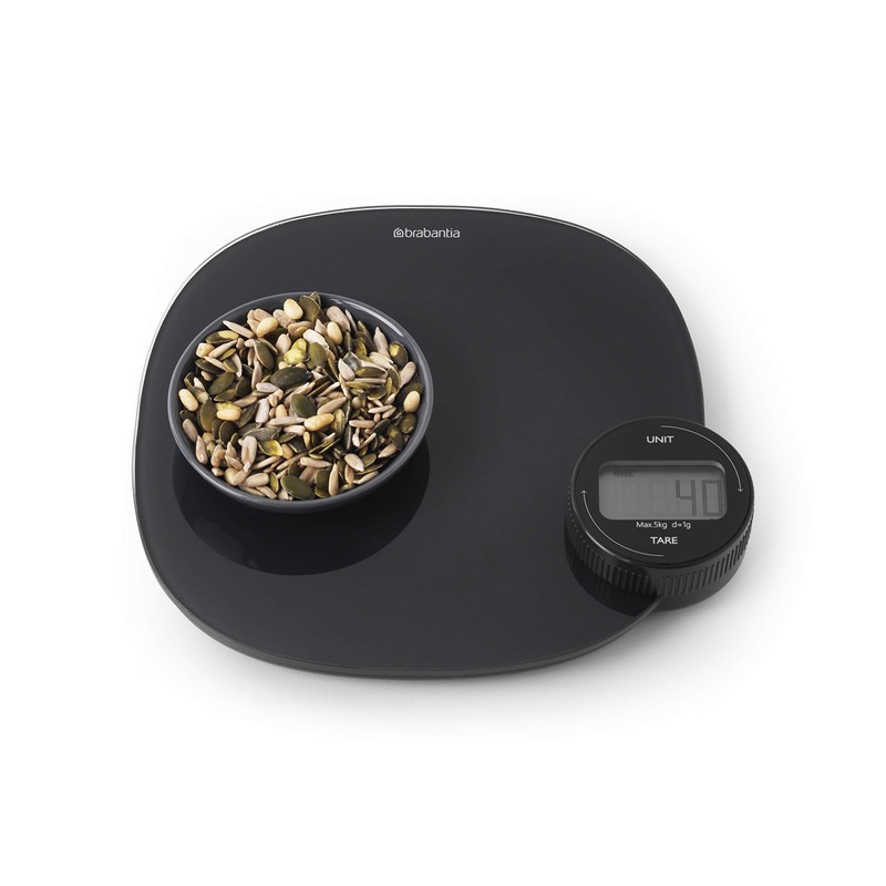 Brabantia Tasty+ Kitchen Scales Plus, Dark Grey, 122880