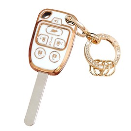 TAPAYICA for Honda Key Fob Cover Keyless Remote With Keychain Fit for Honda Odyssey 2011 2012 2013(N5F-A04TAA) Smart Key Fob Shell (White)