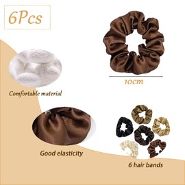 Lxtness Hair Bobbles Silk Scrunchies Satin Hair Bobbles Elastic Hair Bobbles for Women and Girls (6 Colours)