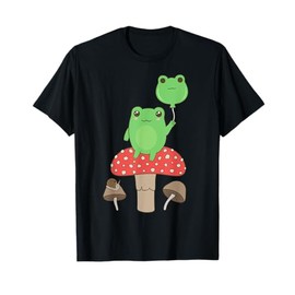 Aesthetic Cottagecore Mushroom Fungi Cute Frog Toadstool T-Shirt