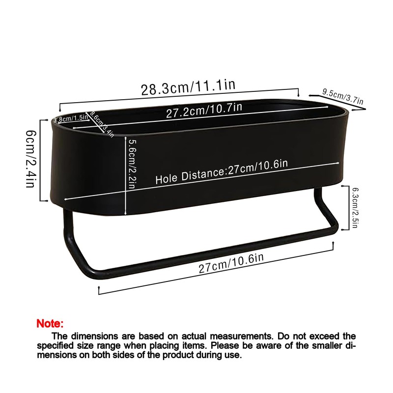Hodzeed No Drilling Shower Shelf with Towel Rail Bar -