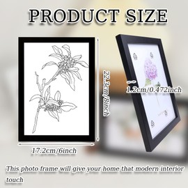 8x6 Inch Black Picture Frames,Black MDF Wooden Picture Frame,Free Tabletop Stand,Includes Safety Glass Front Portrait or Landscape,Modern Photo Frame for Walls and Tables