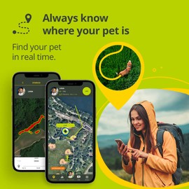 Kippy - GPS Pet Tracker Collar Evo - Health and Activity Tracker – Satellite Dog and Cat Tracker for Collar - Waterproof Dog Tracker GPS - Locator with Instant Alerts and LED - Green