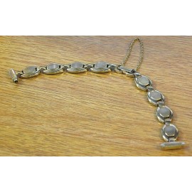 Speidel New Speidel USA 13mm Ladies Gold Oval Links Vintage Band Strap w/ Safety Chain