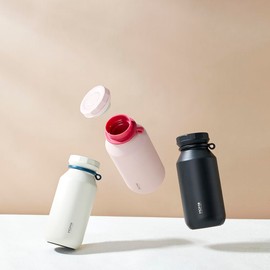 MOMO CONCEPT 01016-29302R Water Bottle, Vacuum Insulated, Lightweight, Rock Tumbler, 15.3 fl oz (440 ml), Cacao Black