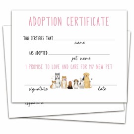 Dog Adoption Certificate, Colorful Puppy Certificates of Adoption, Adopt Dog Gifts for Dog Puppy Birthday Parties, Adopting A Pet Party Favors Supplies, 10 Pcs Pet Adoption Certificates -11