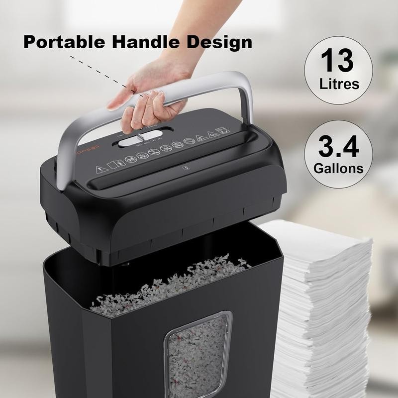 Bonsaii Paper Shredder for Home Use,6-Sheet Crosscut Paper and Credit