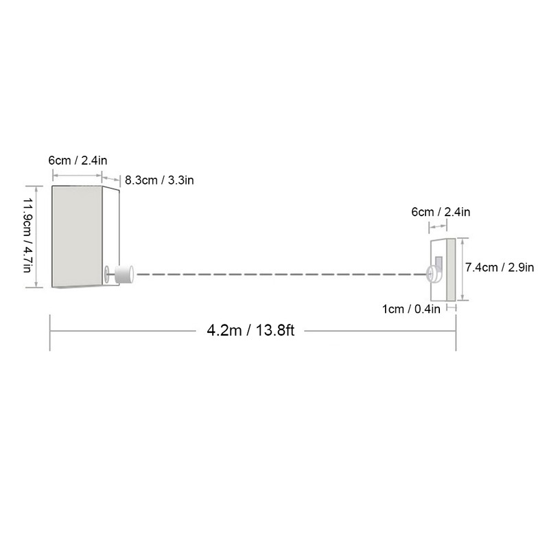 Indoor Outdoor Stainless Steel Retractable Clothesline Laundry Drying Rope for