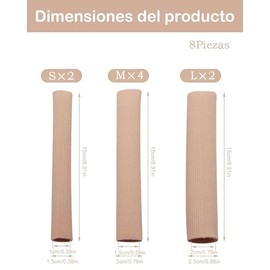 Protectores de Dedos de Pie, 8 Piezas en Tres Tamaños, Fibra de Silicona, Para Oficina, Deportes y Dolor en los Pies, Ideales Para Tacones Altos, Correr, Caminar y Viajar, Comodidad Diaria
