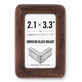 Natural American Black Walnut Wood Picture Frame, 2x3 Inch