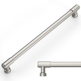 Amerdeco 10 Pack Brushed Satin Nickel Cabinet Pulls 10 Inch(254mm) Hole Center Drawer Pulls Cabinet Hardware Kitchen Cabinet Handles for Bathroom ZH0075