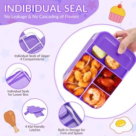 SlowTon Bento Lunch Box Set for Kids, Stackable Leak-Proof Lunch Box with 8.8oz Soup Thermo & Insulated Lunch Bag, BPA Free Food Container with Utensil Set for Boys Girls School Travel