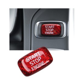 ontto Carbon Fiber Car Engine Start Stop Button Cover fit for Volvo V40 V60 S60L S60 XC60 S80L Ignition Push Switch Sticker Auto Protective Interior Accessories Decoration Red