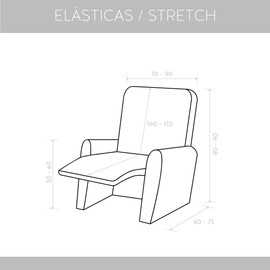Textile-home Teide Elastic Sofa Cover, 1, 2, 3 and 4-Seater Sofa Covers for Wingback Chair, Recliner Chair, Click-Clack Sofa Bed
