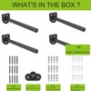 Neevolve Floating Shelf Bracket（1/4 Inch Thick 4 Pack, 10 Inch