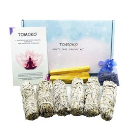 White Sage Smudge Kit - 6 White Sage, 4 Palo Santa, 1 Lavender Sachet & Smudging Guide! Healing, Purifying, Meditating, Incense & Cleansing