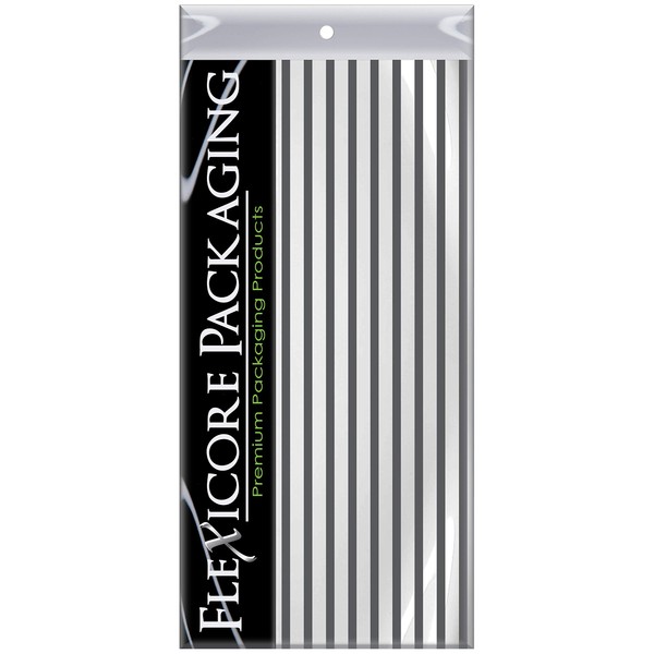 Flexicore Packaging Gray Pin Stripe Print Gift Wrap Tissue Paper Size: 15 Inch X 20 Inch | Count: 50 Sheets | Color: Gray Pin Stripe