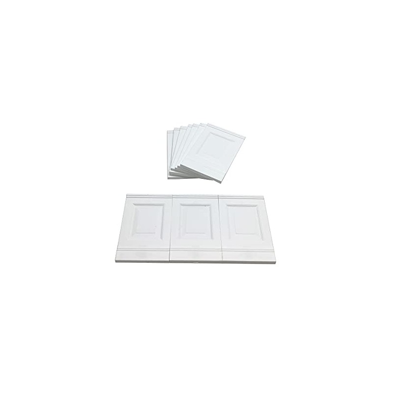 Proops Dolls House Wall Panels, White, Fielded Panels, Pack of