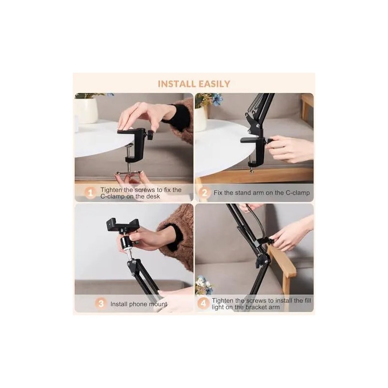 Soporte Superior Teléfono Con Luz Flexible Trípode De Vídeo