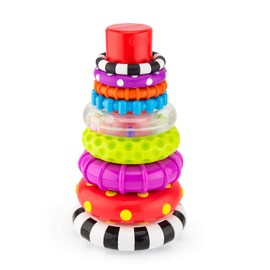 Sassy Stacks of Circles Stacking Ring STEM Learning Toy, 9 Piece Set, Age 6+ Months