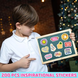 HomSeon 200 Pcs Motivational Stickers, Inspirational Quotes Stickers for Kids Teens Studens Adult, Positive Affirmation Stickers for Water Bottle Laptop Journaling Scrapbook Supplies