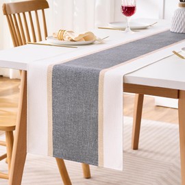 Table Runner Modern Table Runner Grey Table Runner Outdoor Weatherproof Table Runner Washable Stripes Tablecloth Outdoor Summer Garden for Wedding Dining Room Party Holiday 40 x 140 cm