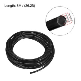 sourcing map Pneumatic Tubing, Air Compressor Tube Hose PU Air Line Hose 4mm ID x 6mm OD x 8m/26.2Ft Black