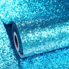 ReWallpaper 24in x 16.5ft Teal Glitter Peel and Stick Wallpaper