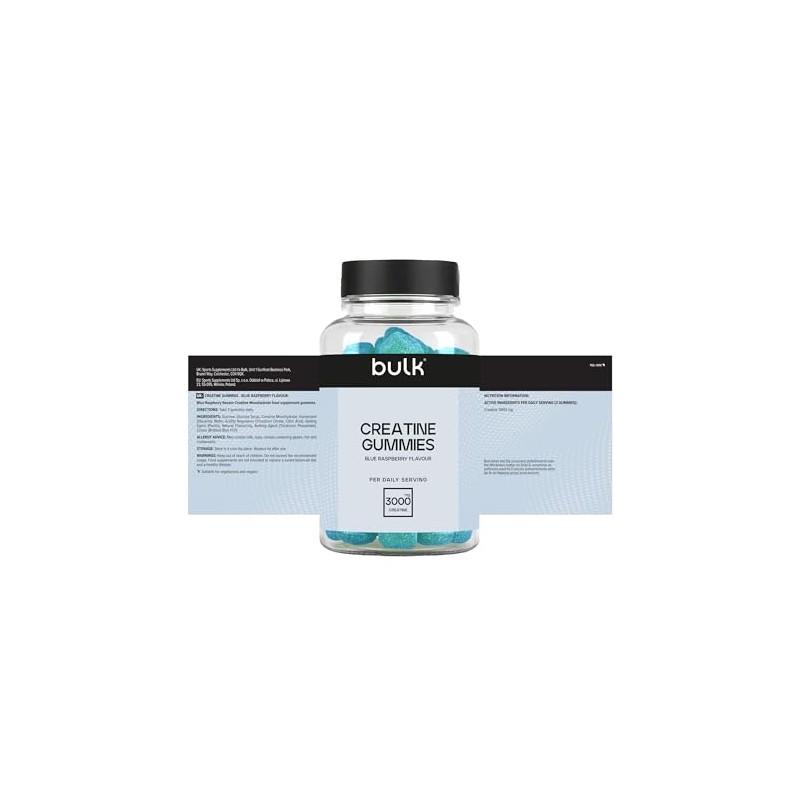 Bulk Creatine Gummies | 60 Blue Raspberry Flavour Gummies |