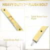 Hicarer 4 Pcs 7 Inch Solid Brass Flush Bolt French