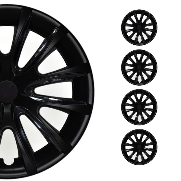OMAC 15" Wheel Covers Hubcaps for Kia Optima Black Matt
