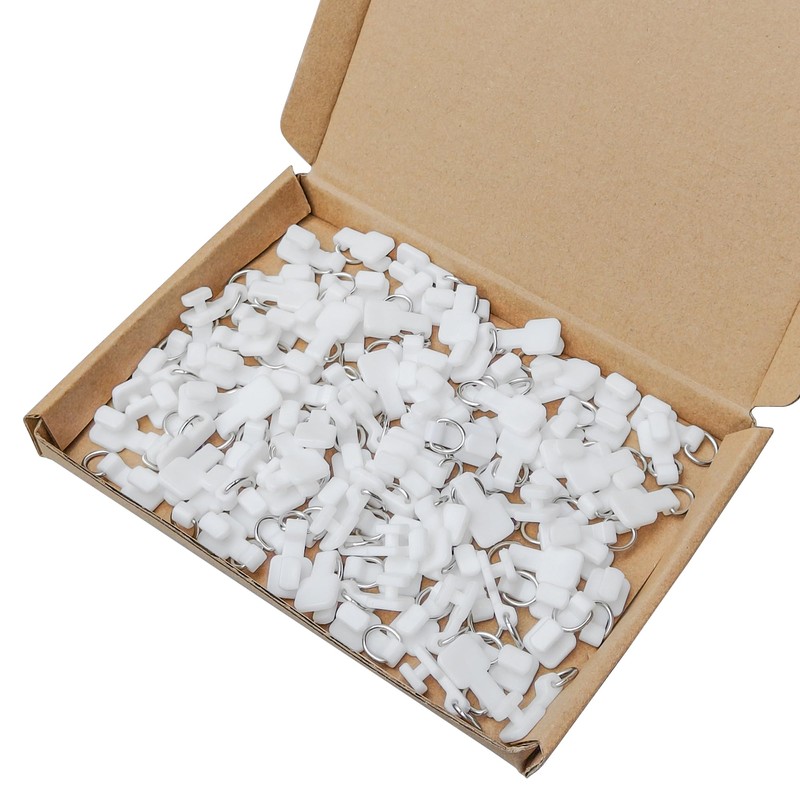 100 PCS White Curtain Track Rollers – Side-Mounted Plastic Curtain