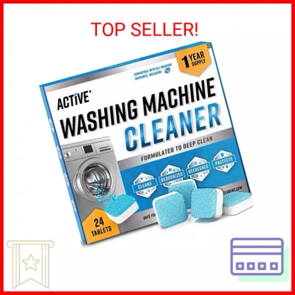 Washing Machine Cleaner Descaler 24 Pack - Deep Cleaning Tablets