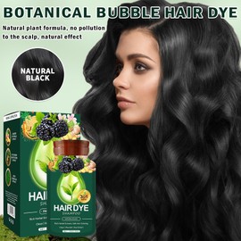 LZXLUKGIR Bubble Plant Hair Dye Black Shampoo Hair Dye for Women,Natural Plant Hair Dye,Nourshing Hair Color Shampoo for Gray Hair Coverage,Shampoo para Pintar el Cabello (Black)