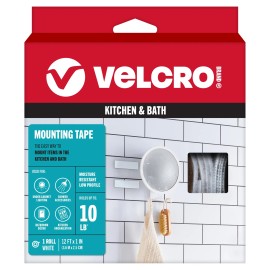 VELCRO Brand Strong Thin Tape | 12ft Heavy Duty Roll Discrete Low Profile Flush