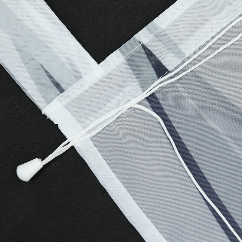 Eslir Roman Blind with Tabs, Transparent Tab-Top Kitchen Curtains, Modern