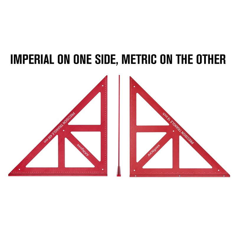 AKNgoes Precision Triangle Square 18inch, Metric & Imperial Scale Framing