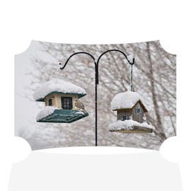 Fastasticdeals Horizontal Home Decor Wall Sign Bird Feeders in The Winter Park Art Picture Frame Berlin Shape 7x5Inches