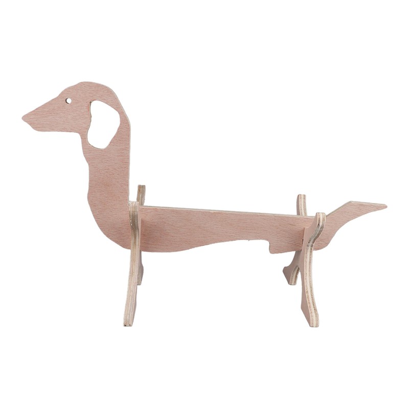 Dachshund Dog Shaped Wine Rack Wooden Wine Bottle Display Stand