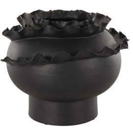 Deco 79 Ceramic Abstract Decorative Vase Floral Inspired Centerpiece Vase, Flower Vase for Home Decoration 12" x 12" x 9", Black