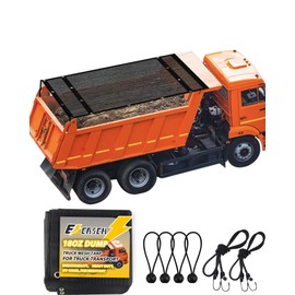 Ezcasch Dump Truck Mesh Tarp 7'x20' Vinyl Coated Dump Trailer Tarp 18oz Dump Truck Tarp Truck Bed Tarp Two Pockets with 3'' and 5'' Widths and Grommets Double-Stitched Edges for Truck Transport