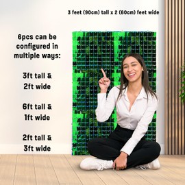 30cm x 30cm Sequin Wall Panel Backdrop for Birthday Party Wedding Shimmer Panels Background Decoration (Green, 30cm x 30cm * 6pcs)