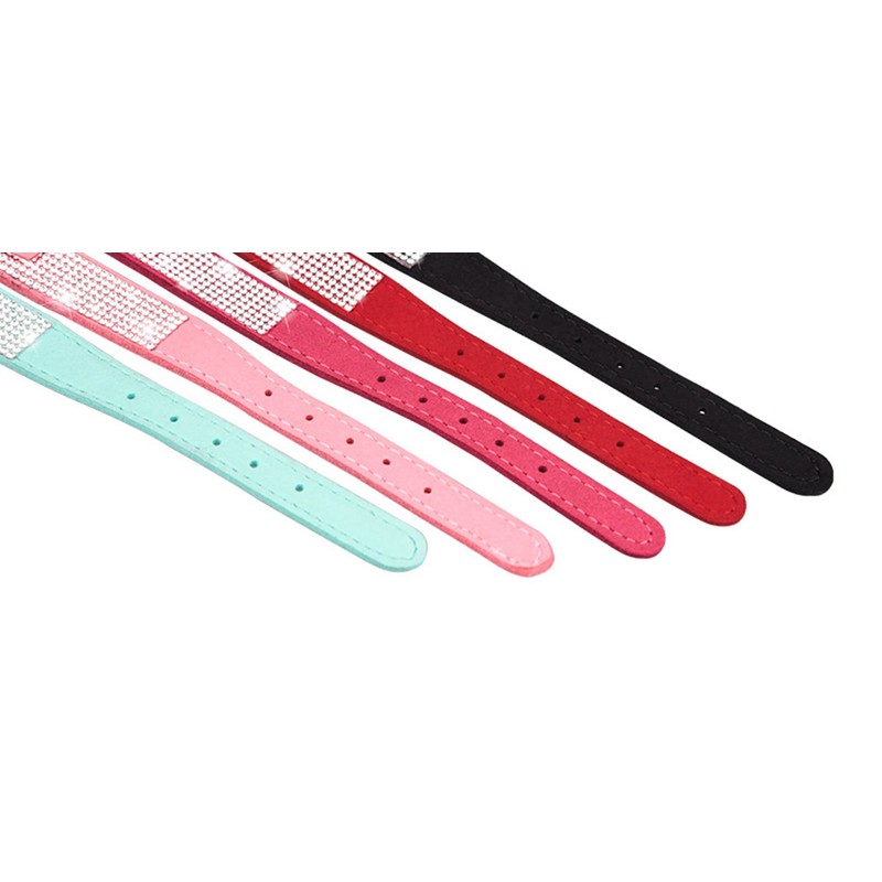 Rhinestone Dog Collar Cute Glitter Leather Collar for Cat Cat