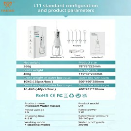 PAKISS USA Stock L11 Recharge Wireless Water Flosser 2026,Oral Irrigator for Travel and Home Usecolor: White