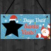 RED OCEAN CHALKBOARD Christmas Santa Countdown Hanging Family Sign Advent