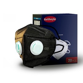 Keliheyle Face mask 20PCS,7 Layer Breathable Face Mask disposable for Protection,Adult Men and Women (Black)