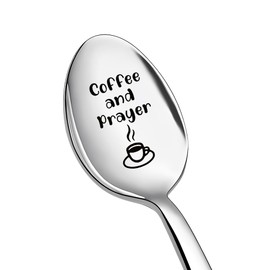 Christian Birthday Gifts for Daughter Son Religious Christening Gifts for Sister Brother Coffee Spoon Gift for Best Friend Coffee Lover Gifts for Bestie Coffee and Prayer Spoon Gifts for Christians