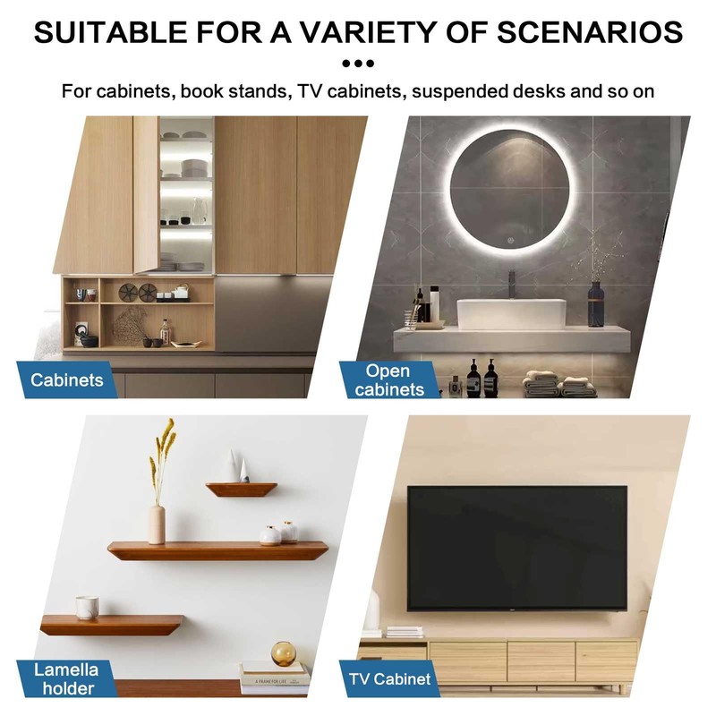 6 Pack Shelf Brackets 12cm, Stainless Steel Floating Shelf Bracket,