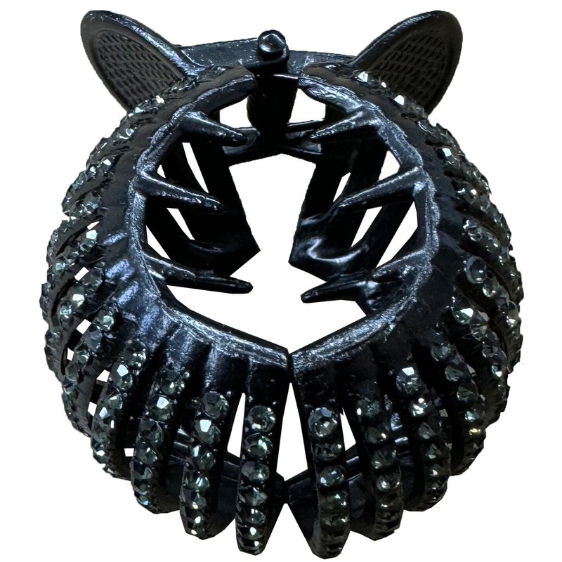 Set of 2 Heavy Stone Black Round Clamps